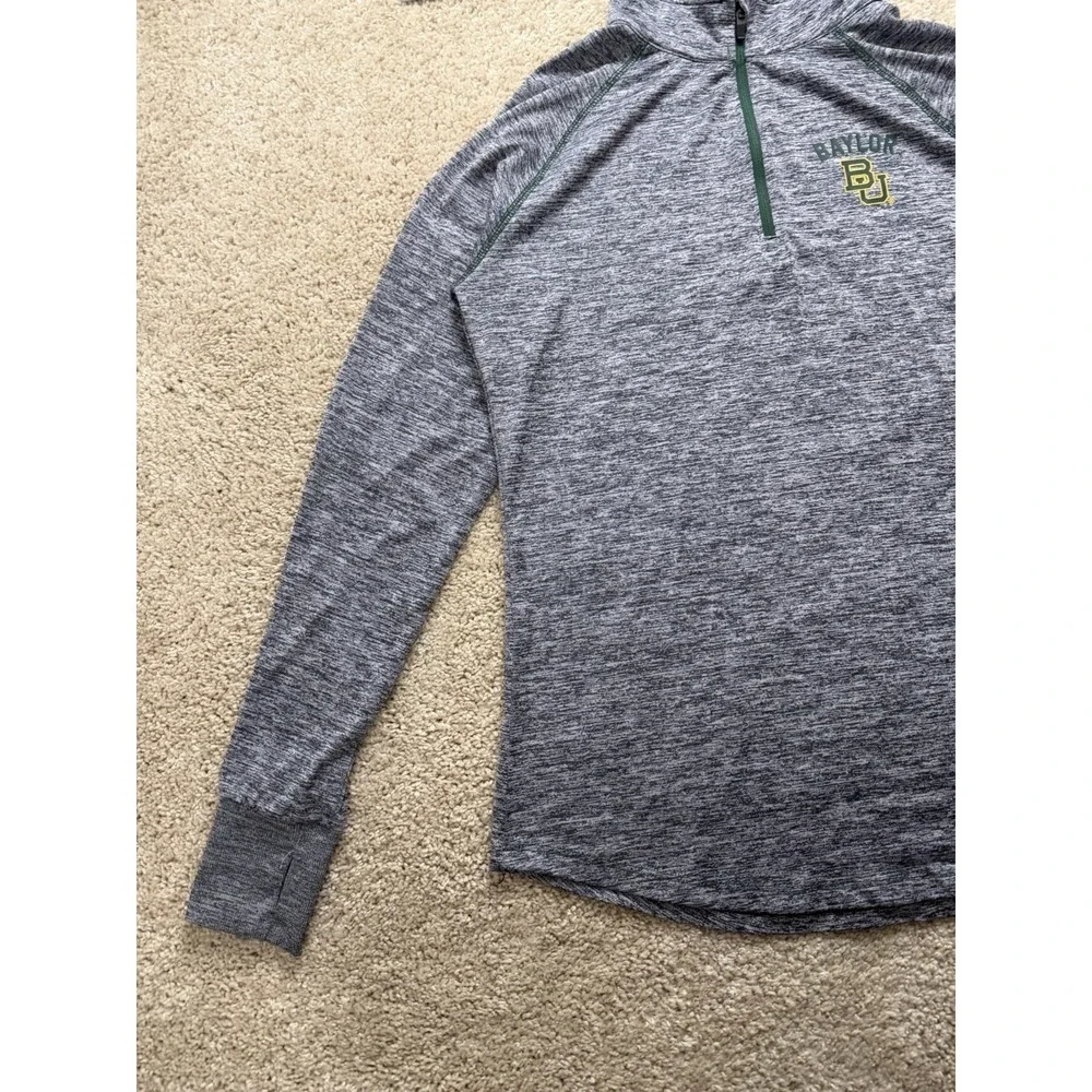 Women's Colosseum Baylor Bears Bikram Lightweight Marled Gray Quarter Zip Size L